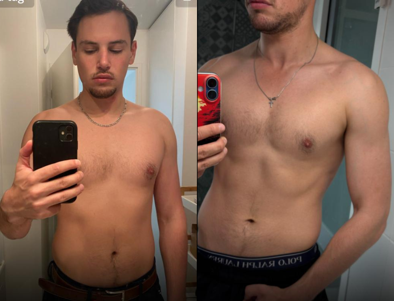 Transformation de Louis, avant et après