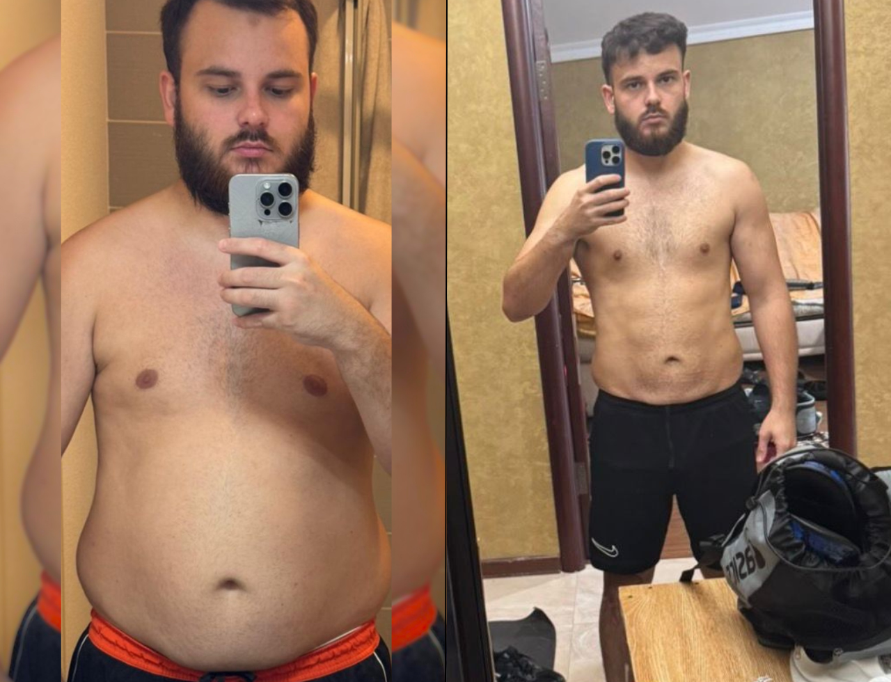 Transformation de Théo, avant et après
