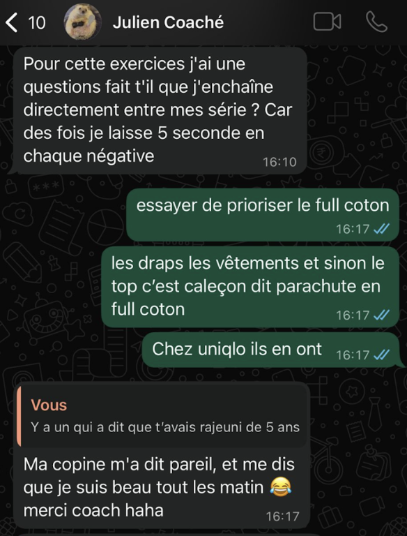Message WhatsApp Julien 1