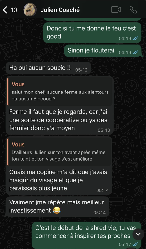 Message WhatsApp Julien 2