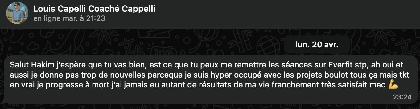Message WhatsApp Louis